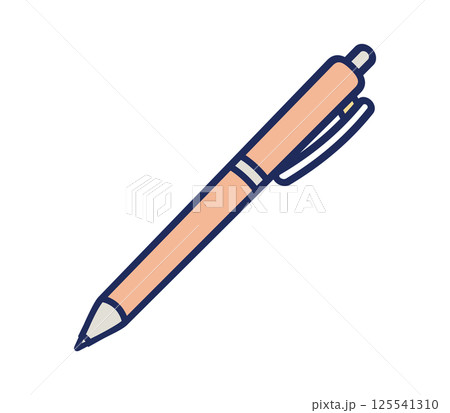 ボールペンのシンプルなカラーイラスト 125541310