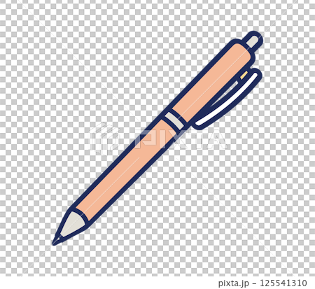 ボールペンのシンプルなカラーイラスト 125541310