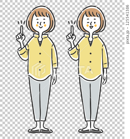 指差しをする女性　全身　ベクター 125541386