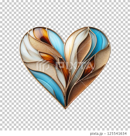 Colorful heart made in stained glass technique, white background, minimalism Colorful heart made in stained glass technique, white background, minimalism 125541634