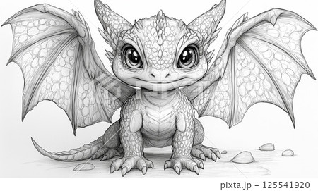 ドラゴンの塗り絵 125541920