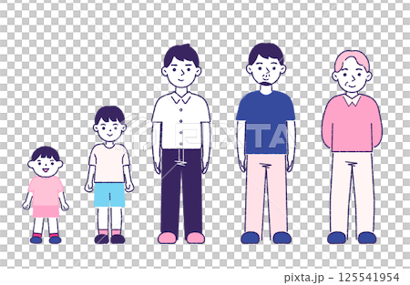 Men's life stages - whole body Men's life stages - whole body 125541954