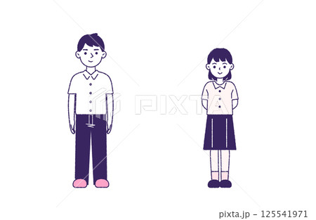 男女の学生　全身 125541971