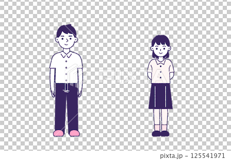 男女の学生　全身 125541971