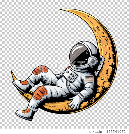 Iron-on sticker Cosmonaut on the moon 125541972