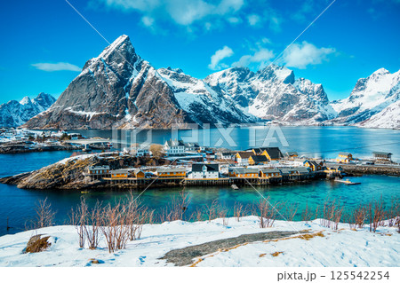 Sarkisoy Village by the Fjord in Norway's Lofoten Islands 125542254