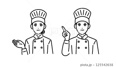 ポイントを紹介している男女の料理人のアバター ポイントを紹介している男女の料理人のアバター 125542638