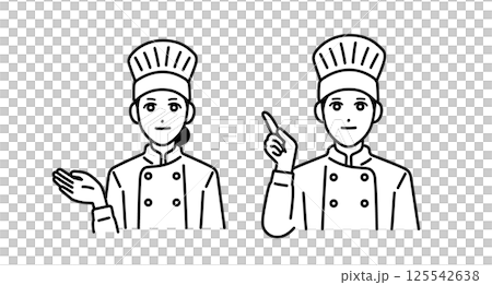 ポイントを紹介している男女の料理人のアバター ポイントを紹介している男女の料理人のアバター 125542638