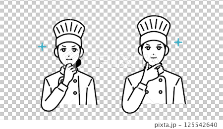 にやりと笑っている男女の料理人のアバター 125542640