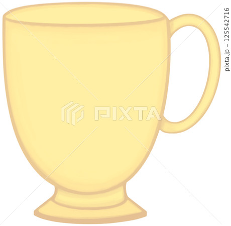 Lovely colors and style of yellow ceramic mug of milk or coffee or tea. Lovely colors and style of yellow ceramic mug of milk or coffee or tea. 125542716