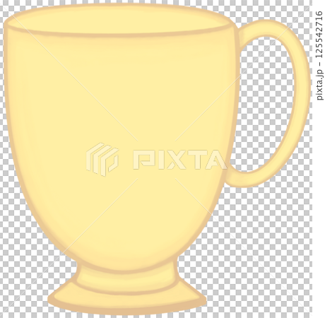 Lovely colors and style of yellow ceramic mug of milk or coffee or tea. Lovely colors and style of yellow ceramic mug of milk or coffee or tea. 125542716