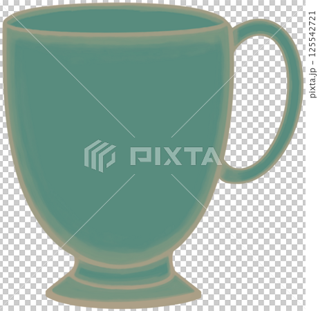 Lovely colors and style of green ceramic mug of milk or coffee or tea. Lovely colors and style of green ceramic mug of milk or coffee or tea. 125542721