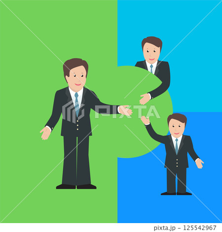 Merger and Acquisition design concept with business characters. Merger and Acquisition design concept with business characters. 125542967