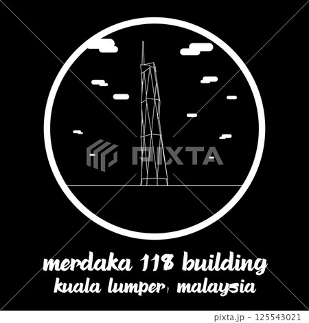 Circle Icon Merdaka 118 Building. Vector Illustration Circle Icon Merdaka 118 Building. Vector Illustration 125543021