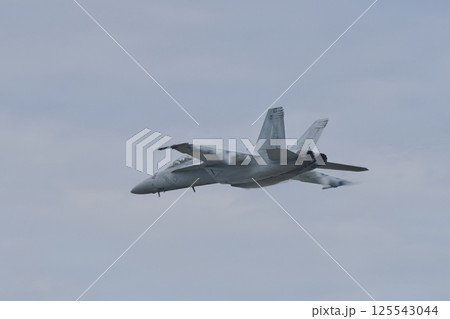岩国基地航空ショーでデモフライトを行うアメリカ海軍のF/A-18F　スーパーホーネット 125543044