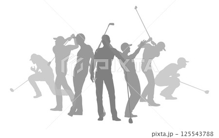 Golfers Golfing Silhouette Golf People Silhouettes Golfers Golfing Silhouette Golf People Silhouettes 125543788