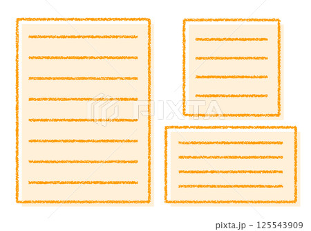 手描きのクレヨン素材　メモ帳フレームセット 125543909