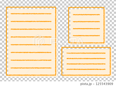 手描きのクレヨン素材　メモ帳フレームセット 125543909