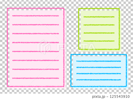 Hand-drawn crayon memo pad frame set Hand-drawn crayon memo pad frame set 125543910