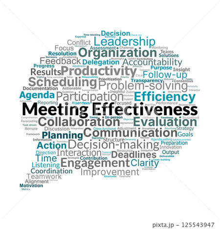 Meeting Effectiveness Word Cloud. Key Concepts for Productive Meetings Meeting Effectiveness Word Cloud. Key Concepts for Productive Meetings 125543947
