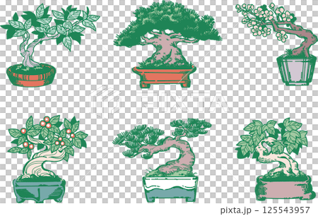 盆栽のイラストセット 125543957