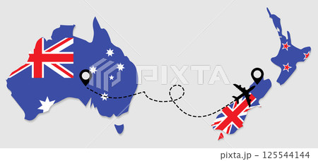 Airplane travel from Australia to New Zealand Airplane travel from Australia to New Zealand 125544144