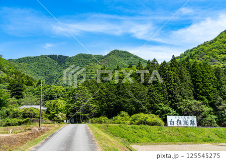 【国指定史跡】白旗城　城山と看板　兵庫県赤穂郡上郡町 125545275