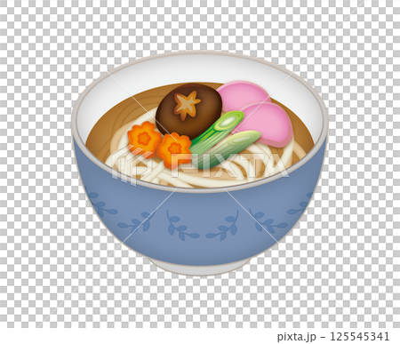野菜がたくさん乗った美味しそうなうどん 125545341