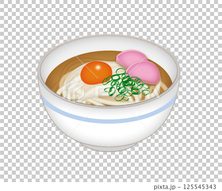 新鮮な卵が乗った月見うどん 新鮮な卵が乗った月見うどん 125545343