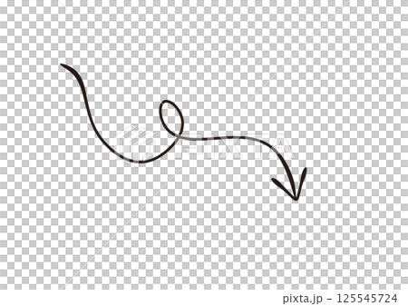万年筆で描いたような手書き風の矢印 125545724
