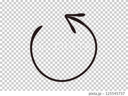 万年筆で描いたような手書き風の矢印 万年筆で描いたような手書き風の矢印 125545737