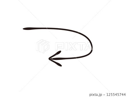 万年筆で描いたような手書き風の矢印 万年筆で描いたような手書き風の矢印 125545744