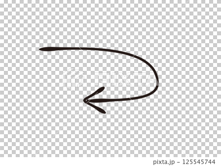 万年筆で描いたような手書き風の矢印 万年筆で描いたような手書き風の矢印 125545744