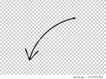 万年筆で描いたような手書き風の矢印 125545763
