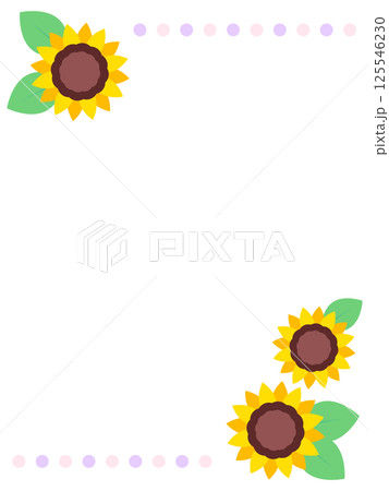 シンプルなひまわりのフレーム シンプルなひまわりのフレーム 125546230
