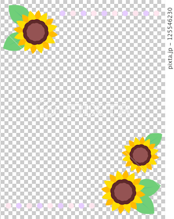 シンプルなひまわりのフレーム シンプルなひまわりのフレーム 125546230