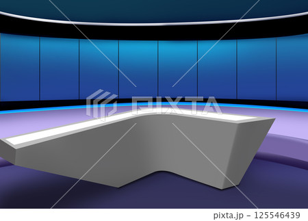 Modern studio space with big screen concept series 125546439