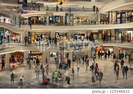 人の多いショッピングモール 125546832