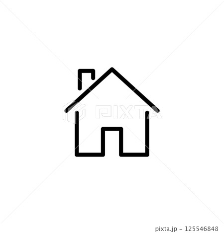 eps10 black Minimal home line art icon isolated on white background. web homepage symbol. vector website sign. 125546848
