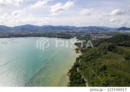 High angle view sea landscape background,Beautiful Phuket island Thailand 125546917