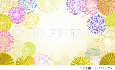 《AI画像》花火をイメージした和柄の背景素材 《AI画像》花火をイメージした和柄の背景素材 125547265