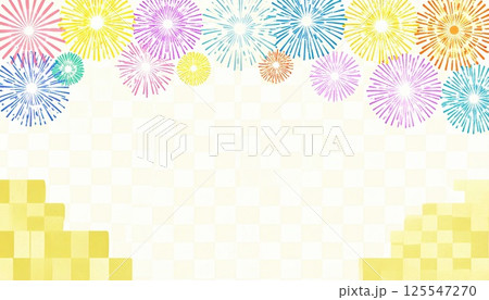 《AI画像》花火をイメージした和柄の背景素材 《AI画像》花火をイメージした和柄の背景素材 125547270