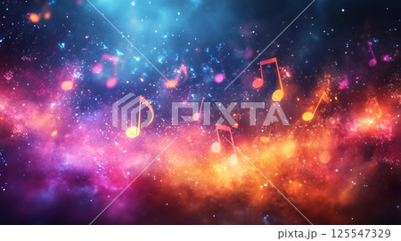 音符など音楽記号をテーマにした背景画像