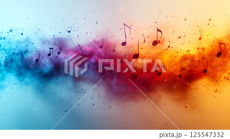 音符など音楽記号をテーマにした背景画像