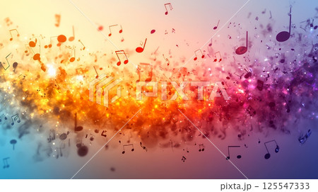 音符など音楽記号をテーマにした背景画像