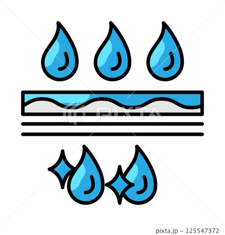 Water filtration icon. Aqua or liquid thin line illustration. 125547372