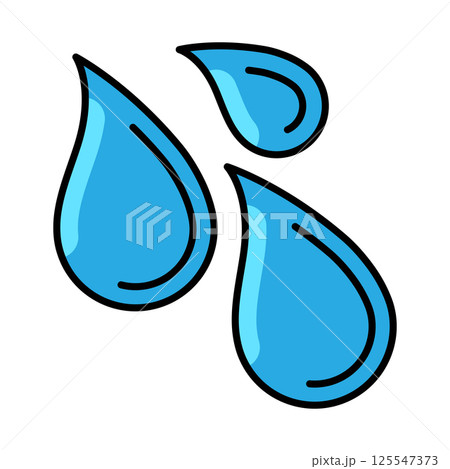 Water drops icon. Aqua or liquid thin line illustration. Water drops icon. Aqua or liquid thin line illustration. 125547373