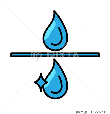 Water filtration icon. Aqua or liquid thin line illustration. 125547416