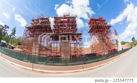 Bridge High Construction Scaffolding Road Highway 125547775