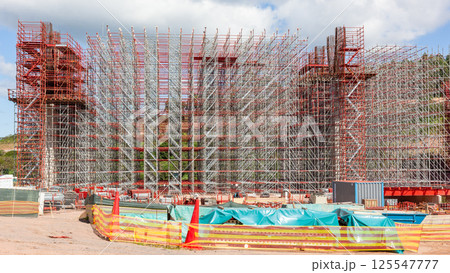 Bridge High Construction Scaffolding Road Highway Bridge High Construction Scaffolding Road Highway 125547777